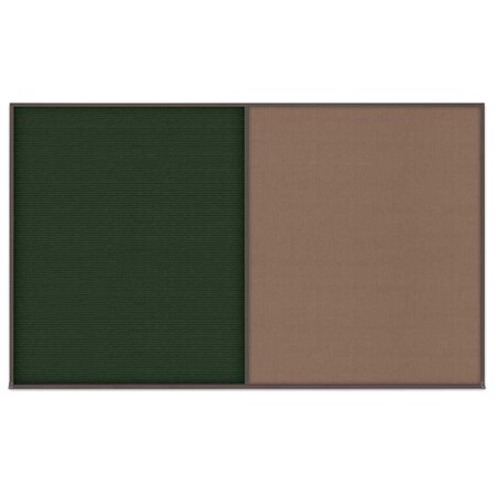 United Visual Products Triple Door Radius Corkboard, 96"x48", Hea, UV7016RC-BLACK-BLSPRU UV7016RC-BLACK-BLSPRU